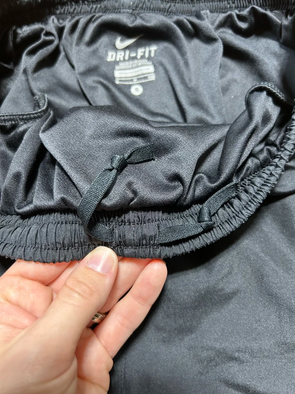 Nike Women's Dri-Fit Black Athletic Shorts with Lime Accent Size Small